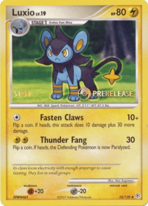 Luxio (52 130) (Prerelease Promo Staff) [Nintendo: Black Star Promos] Cheap