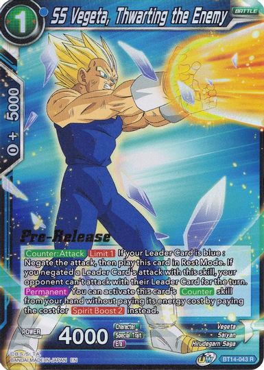 SS Vegeta, Thwarting the Enemy (BT14-043) [Cross Spirits Prerelease Promos] For Sale