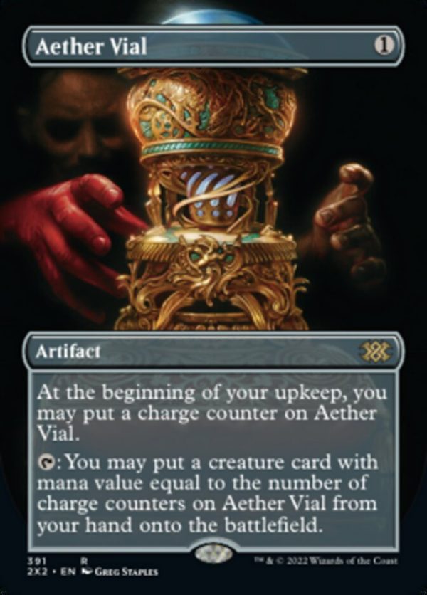 Aether Vial (Borderless Alternate Art) [Double Masters 2022] Online Hot Sale