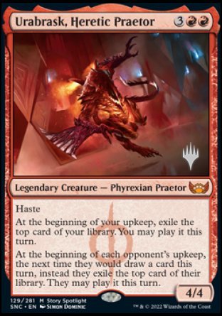 Urabrask, Heretic Praetor (Promo Pack) [Streets of New Capenna Promos] For Sale