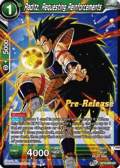 Raditz, Requesting Reinforcements (BT15-065) [Saiyan Showdown Prerelease Promos] Supply