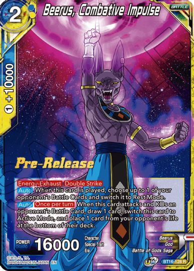 Beerus, Combative Impulse (BT16-128) [Realm of the Gods Prerelease Promos] Fashion