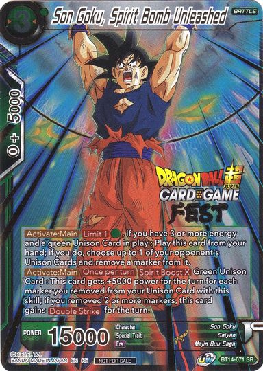 Son Goku, Spirit Bomb Unleashed (Card Game Fest 2022) (BT14-071) [Tournament Promotion Cards] Fashion