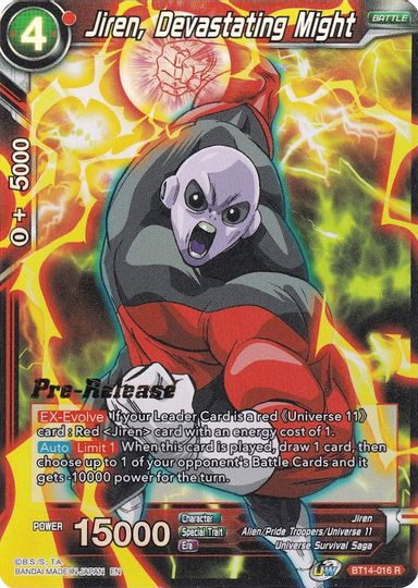 Jiren, Devastating Might (BT14-016) [Cross Spirits Prerelease Promos] For Cheap