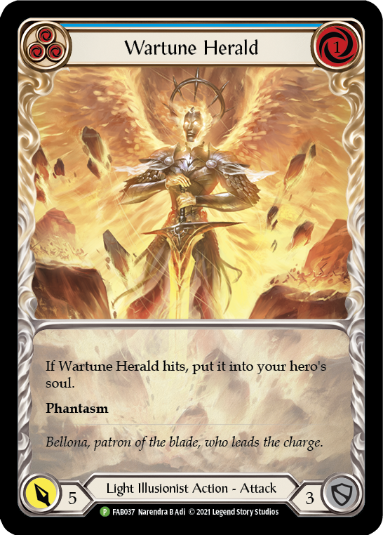 Wartune Herald (Blue Extended Art) [FAB037] (Promo)  Rainbow Foil Discount