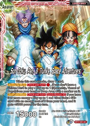 Son Goku    Son Goku, Pan, and Trunks, Space Adventurers (BT17-001) [Ultimate Squad] For Sale