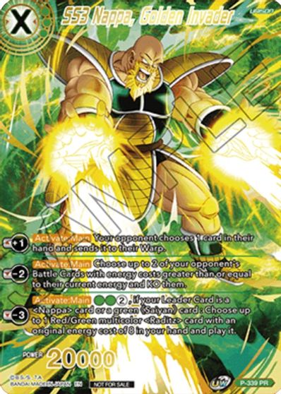 SS3 Nappa, Golden Invader (Gold Stamped) (P-339) [Saiyan Showdown Prerelease Promos] For Sale