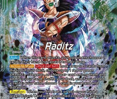 Raditz    Raditz, Brotherly Revival (Gold Stamped) (P-338) [Saiyan Showdown Prerelease Promos] on Sale