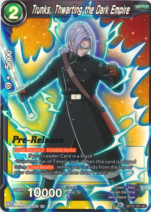 Trunks, Thwarting the Dark Empire (BT13-131) [Supreme Rivalry Prerelease Promos] Online Hot Sale