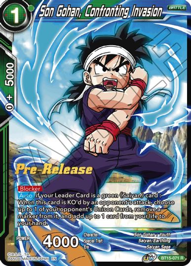 Son Gohan, Confronting Invasion (BT15-071) [Saiyan Showdown Prerelease Promos] Supply