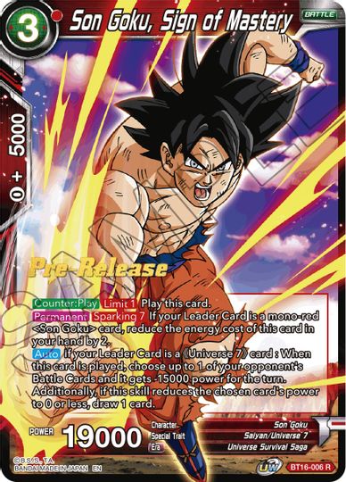 Son Goku, Sign of Mastery (BT16-006) [Realm of the Gods Prerelease Promos] Discount