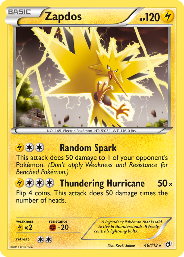 Zapdos (46 113) (Theme Deck Exclusive) [Black & White: Legendary Treasures] For Cheap