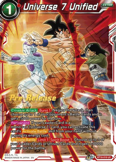 Universe 7 Unified (BT16-019) [Realm of the Gods Prerelease Promos] Fashion