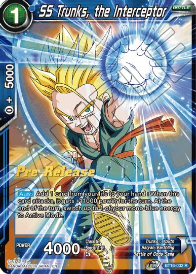 SS Trunks, the Interceptor (BT16-032) [Realm of the Gods Prerelease Promos] Online now