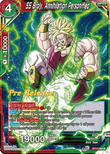 SS Broly, Annihilation Personified (BT15-144) [Saiyan Showdown Prerelease Promos] Supply